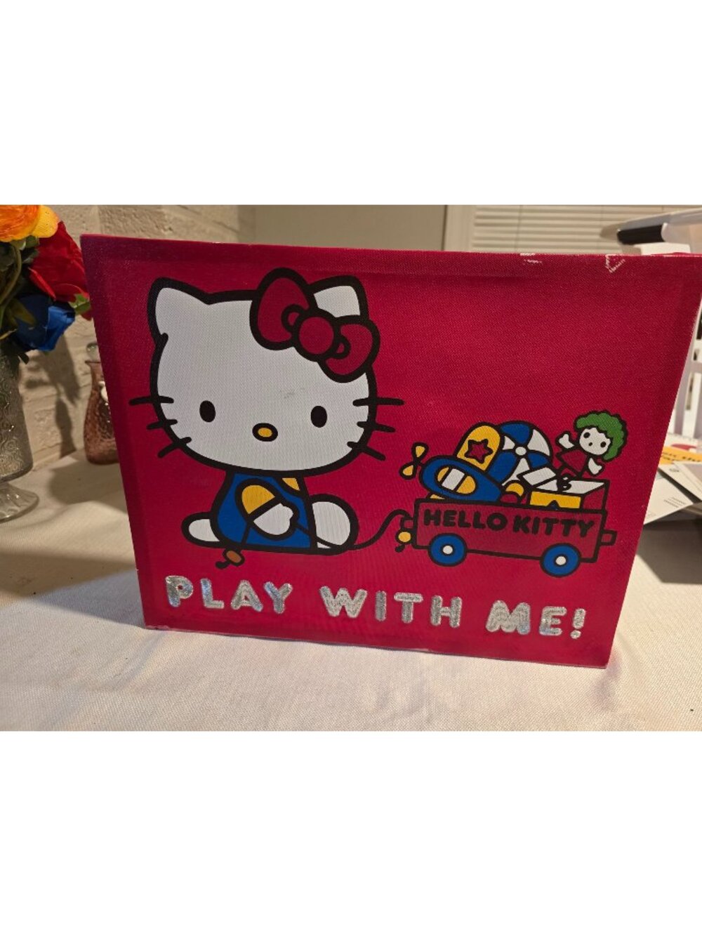 Hello Kitty Play With Me Canvas Art Wall Decor 10x8 Inches